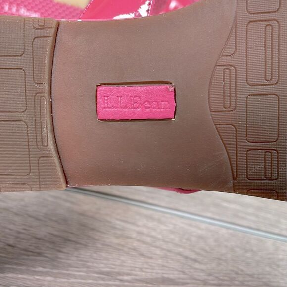 LL Bean Pink Patent Leather Polka Dot Women’s Size 8M Thong Flip Flop Sandals - Picture 12 of 12